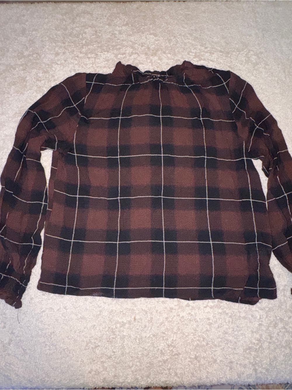 cloth & stone Anthropologie Brown and Black Plaid Top